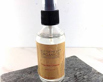 Organic yoga mat spray cleaner in eco-friendly bottle