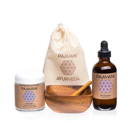 Ayurvedic facial cleansing kit with natural mask and cleanser

