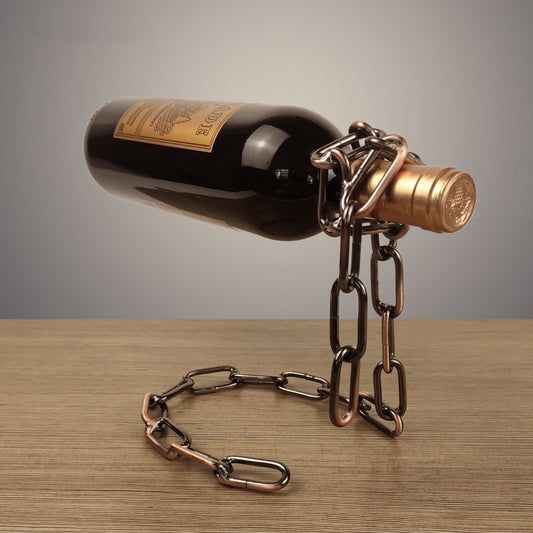 Unique iron chain wine bottle holder
