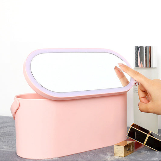 Organized makeup storage box for beauty essentials
