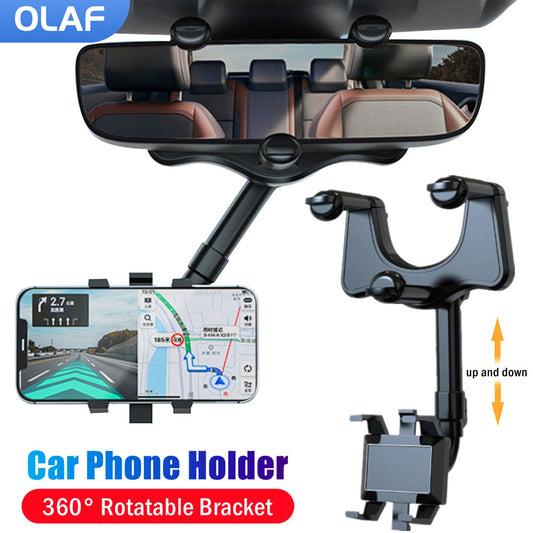 Adjustable phone mount for car with 360° rotation
